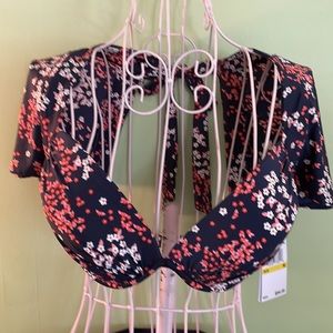 Micheal Kors MK Rose Pink Floral SZ M top